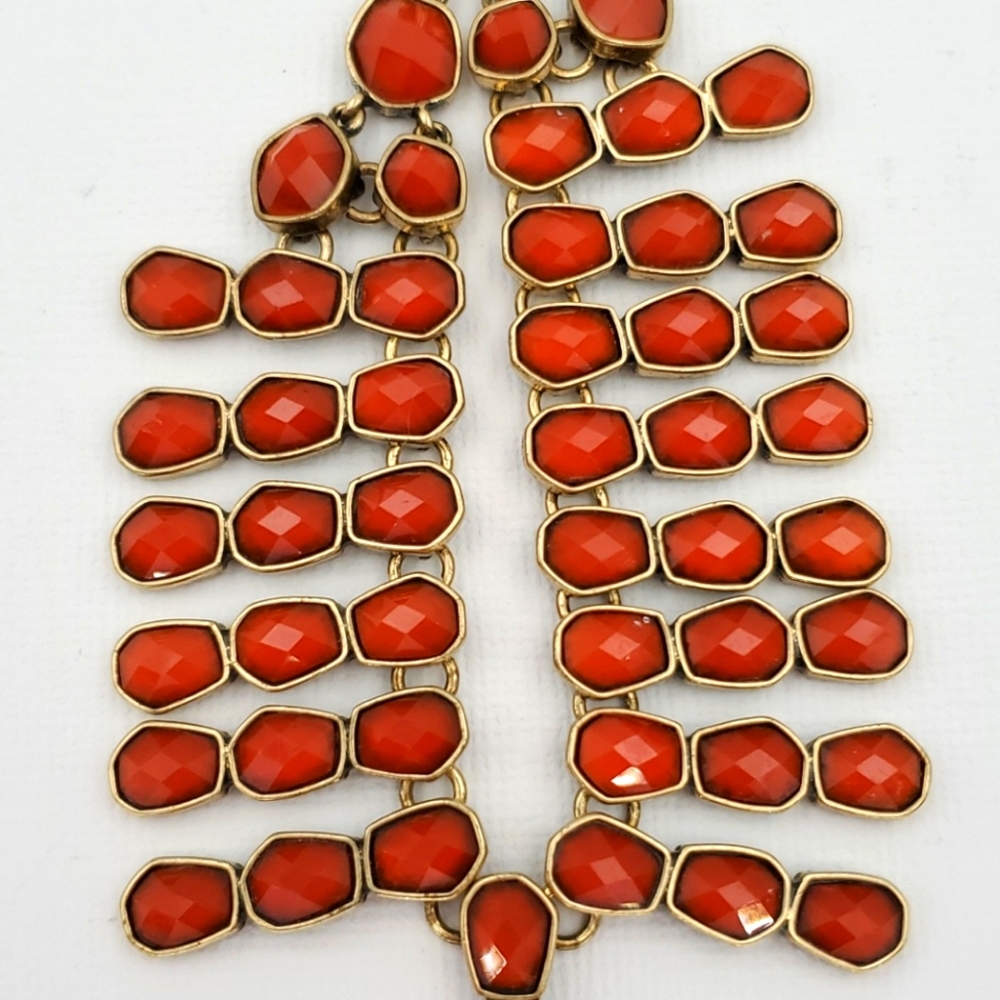 Lucky Brand Dark Orange Rhinestone Necklace - Picture 3 of 7